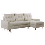 Narożnik COLIN L - uniwersalny - beżowy, welwet