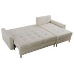 Narożnik COLIN L - uniwersalny - beżowy, welwet