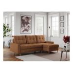 Narożnik COLIN L - uniwersalny - pomarańczowy, struktura