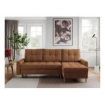 Narożnik COLIN L - uniwersalny - pomarańczowy, struktura