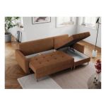 Narożnik COLIN L - uniwersalny - pomarańczowy, struktura