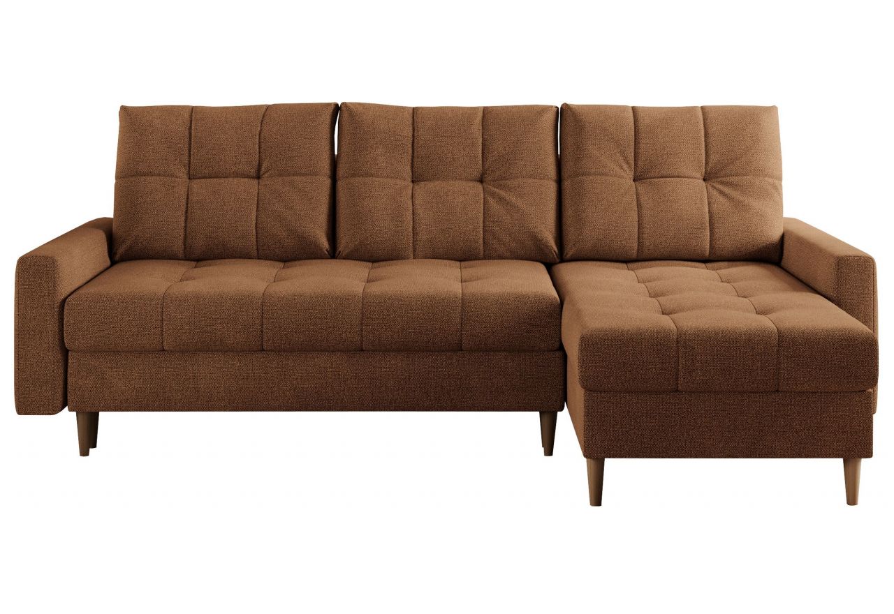 Narożnik COLIN L - uniwersalny - pomarańczowy, struktura