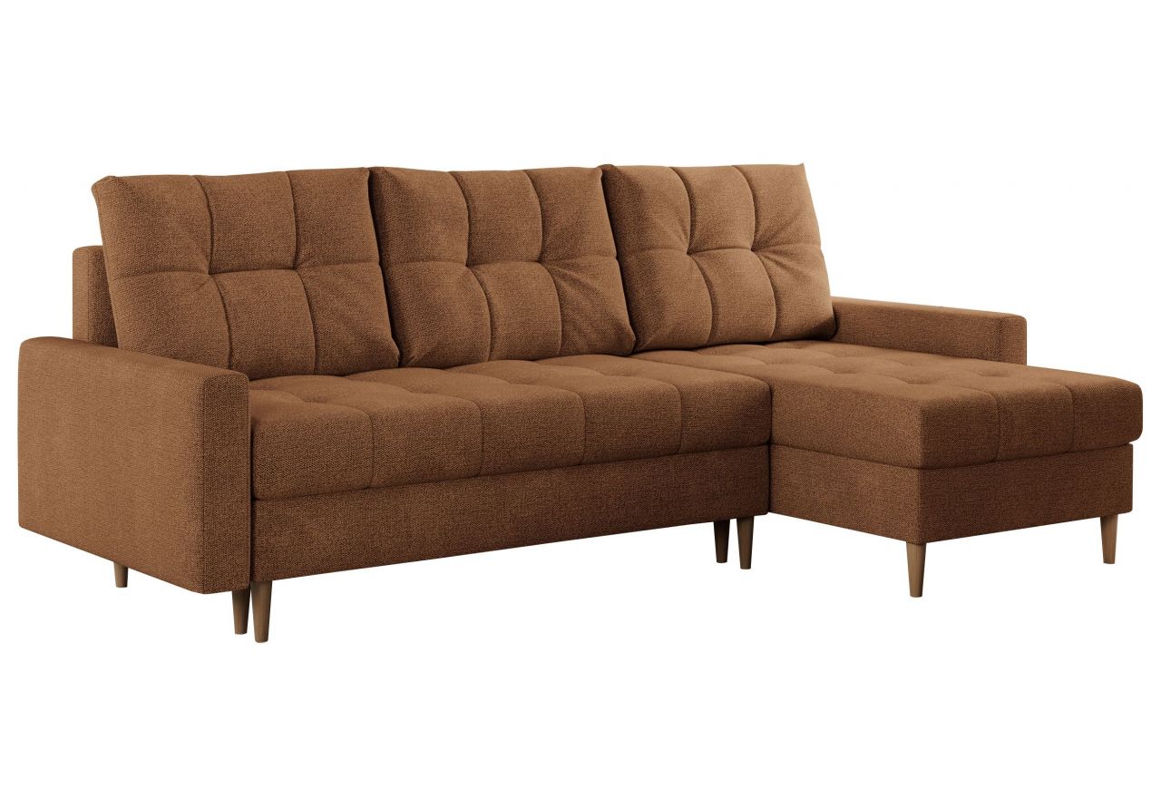 Narożnik COLIN L - uniwersalny - pomarańczowy, struktura