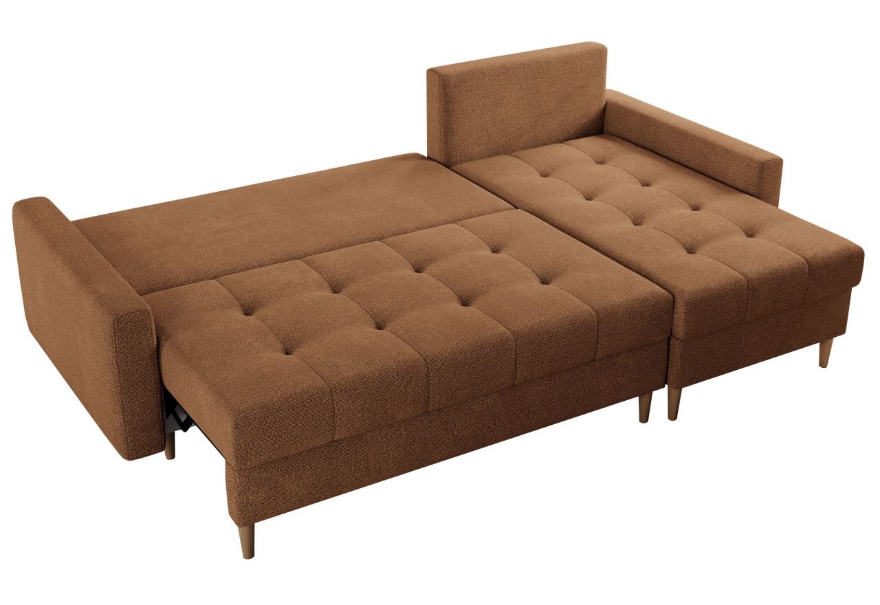 Narożnik COLIN L - uniwersalny - pomarańczowy, struktura