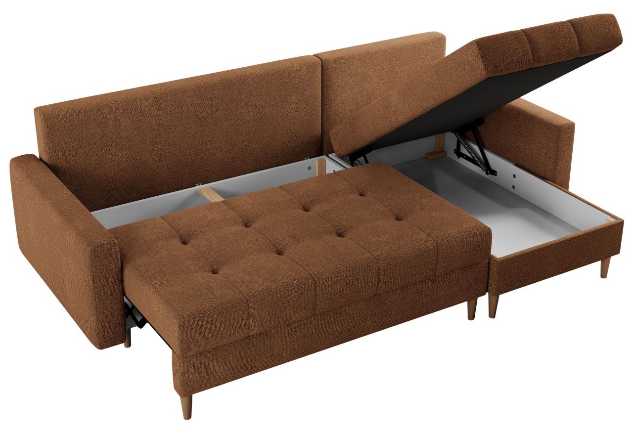 Narożnik COLIN L - uniwersalny - pomarańczowy, struktura