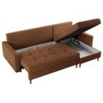 Narożnik COLIN L - uniwersalny - pomarańczowy, struktura