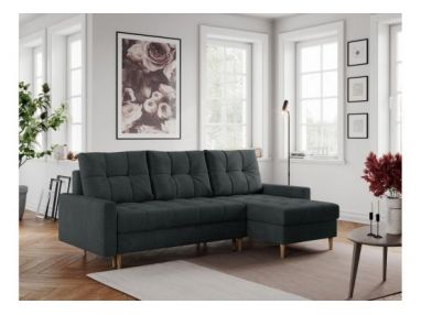 Narożnik COLIN L - uniwersalny - ciemnoszary, struktura