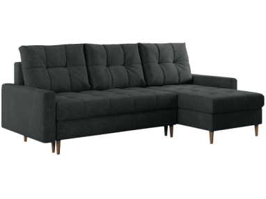 Narożnik COLIN L - uniwersalny - ciemnoszary, struktura