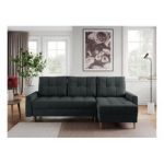 Narożnik COLIN L - uniwersalny - ciemnoszary, struktura