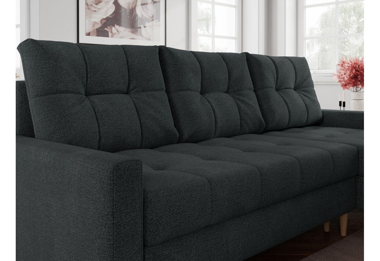 Narożnik COLIN L - uniwersalny - ciemnoszary, struktura