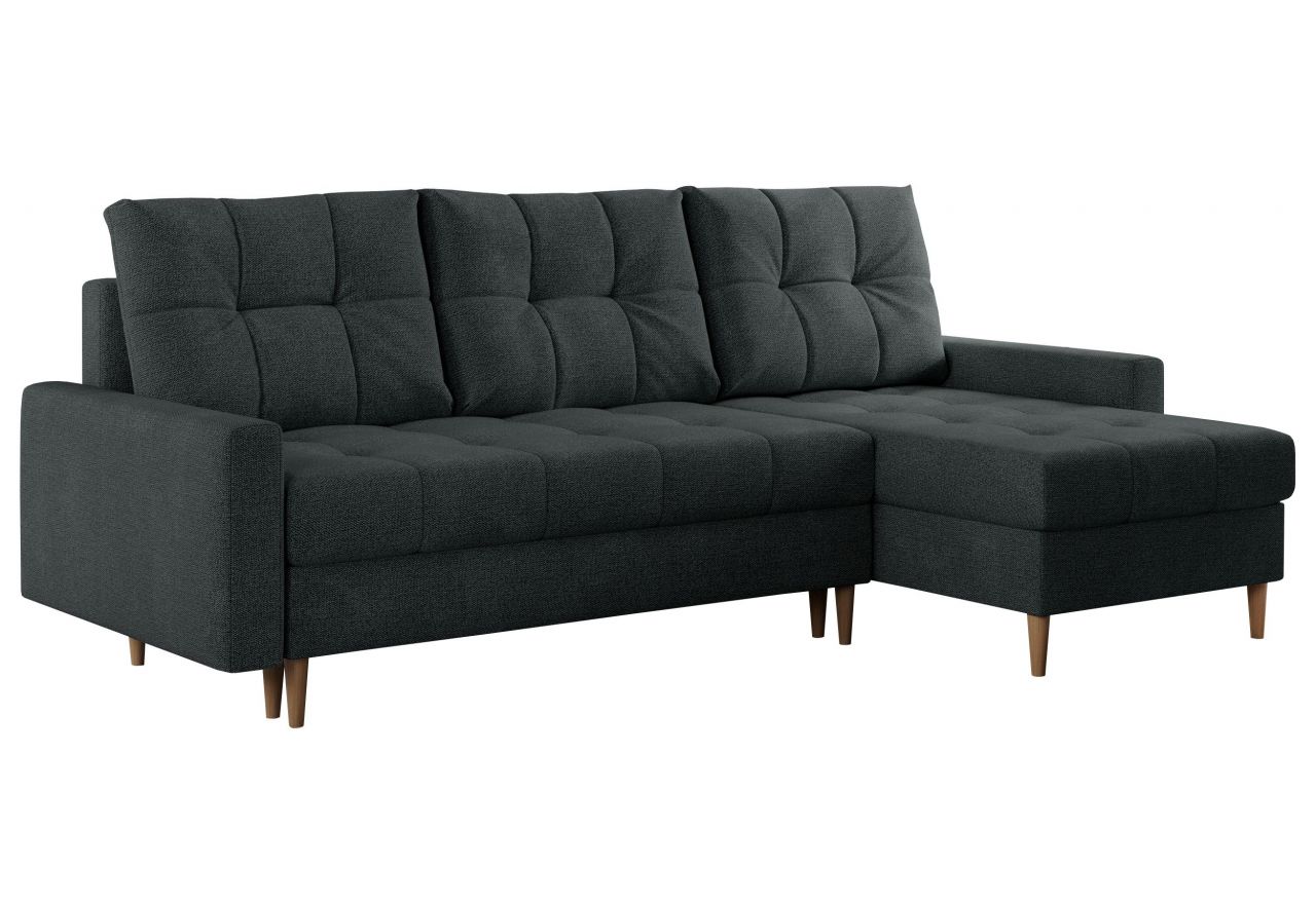 Narożnik COLIN L - uniwersalny - ciemnoszary, struktura