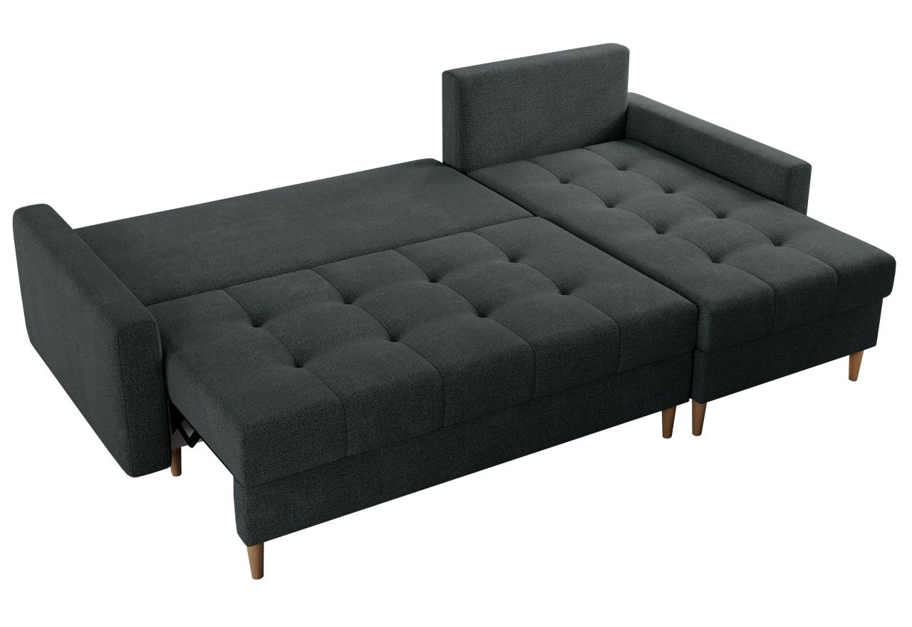 Narożnik COLIN L - uniwersalny - ciemnoszary, struktura