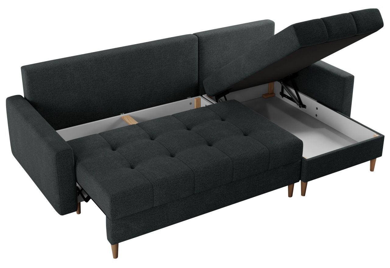 Narożnik COLIN L - uniwersalny - ciemnoszary, struktura