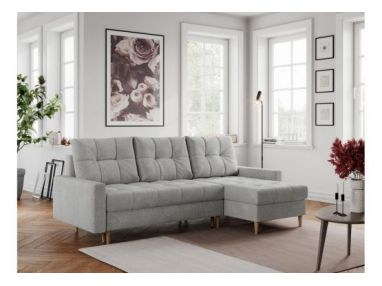 Narożnik COLIN L - uniwersalny - jasnoszary, struktura