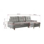 Narożnik COLIN L - uniwersalny - jasnoszary, struktura