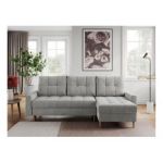 Narożnik COLIN L - uniwersalny - jasnoszary, struktura