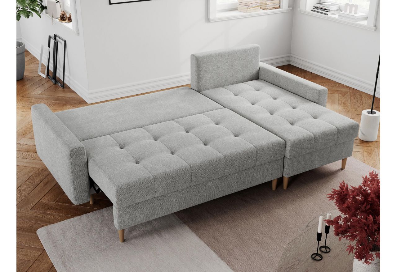 Narożnik COLIN L - uniwersalny - jasnoszary, struktura