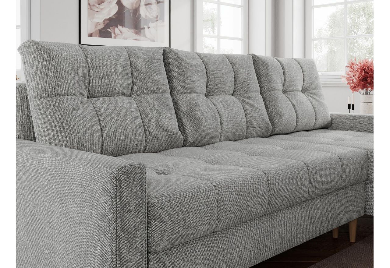 Narożnik COLIN L - uniwersalny - jasnoszary, struktura