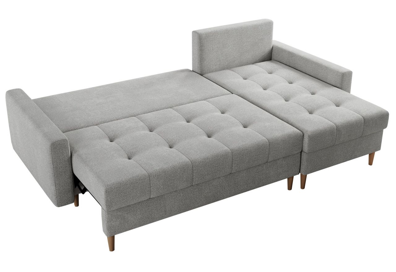 Narożnik COLIN L - uniwersalny - jasnoszary, struktura