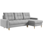 Narożnik ASTRA L - uniwersalny - jasnoszary, welwet