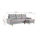 Narożnik ASTRA L - uniwersalny - jasnoszary, welwet