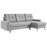 Narożnik ASTRA L - uniwersalny - jasnoszary, welwet