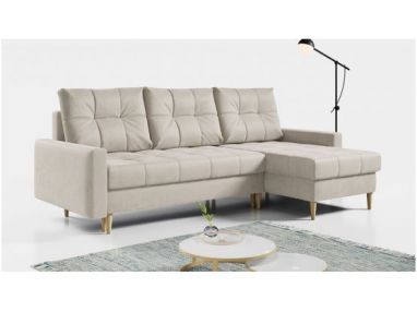 Narożnik ASTRA L - uniwersalny - beżowy, welwet