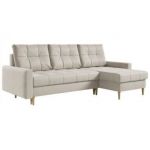 Narożnik ASTRA L - uniwersalny - beżowy, welwet