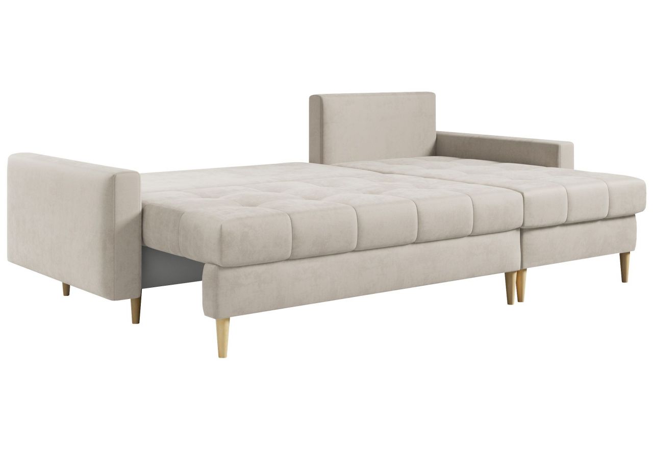 Narożnik ASTRA L - uniwersalny - beżowy, welwet