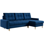 Narożnik ASTRA L - uniwersalny - ciemnoniebieski, welwet