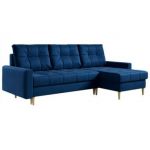 Narożnik ASTRA L - uniwersalny - ciemnoniebieski, welwet