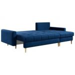 Narożnik ASTRA L - uniwersalny - ciemnoniebieski, welwet