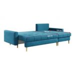 Narożnik ASTRA L - uniwersalny - niebieski, welwet