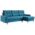 Narożnik ASTRA L - uniwersalny - niebieski, welwet