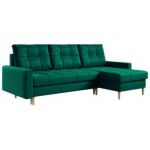 Narożnik ASTRA L - uniwersalny - ciemnozielony, welwet