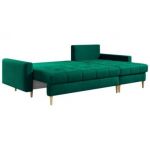 Narożnik ASTRA L - uniwersalny - ciemnozielony, welwet