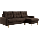 Narożnik ASTRA L - uniwersalny - brązowy, welwet