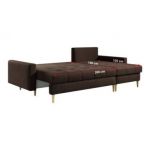 Narożnik ASTRA L - uniwersalny - brązowy, welwet