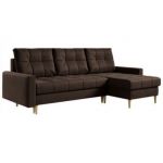 Narożnik ASTRA L - uniwersalny - brązowy, welwet