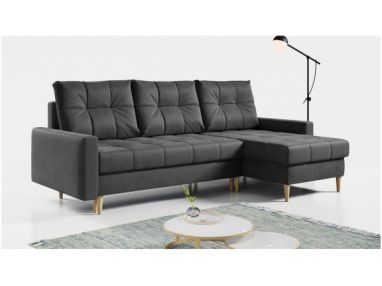 Narożnik ASTRA L - uniwersalny - szary, welwet