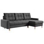 Narożnik ASTRA L - uniwersalny - szary, welwet