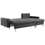 Narożnik ASTRA L - uniwersalny - szary, welwet