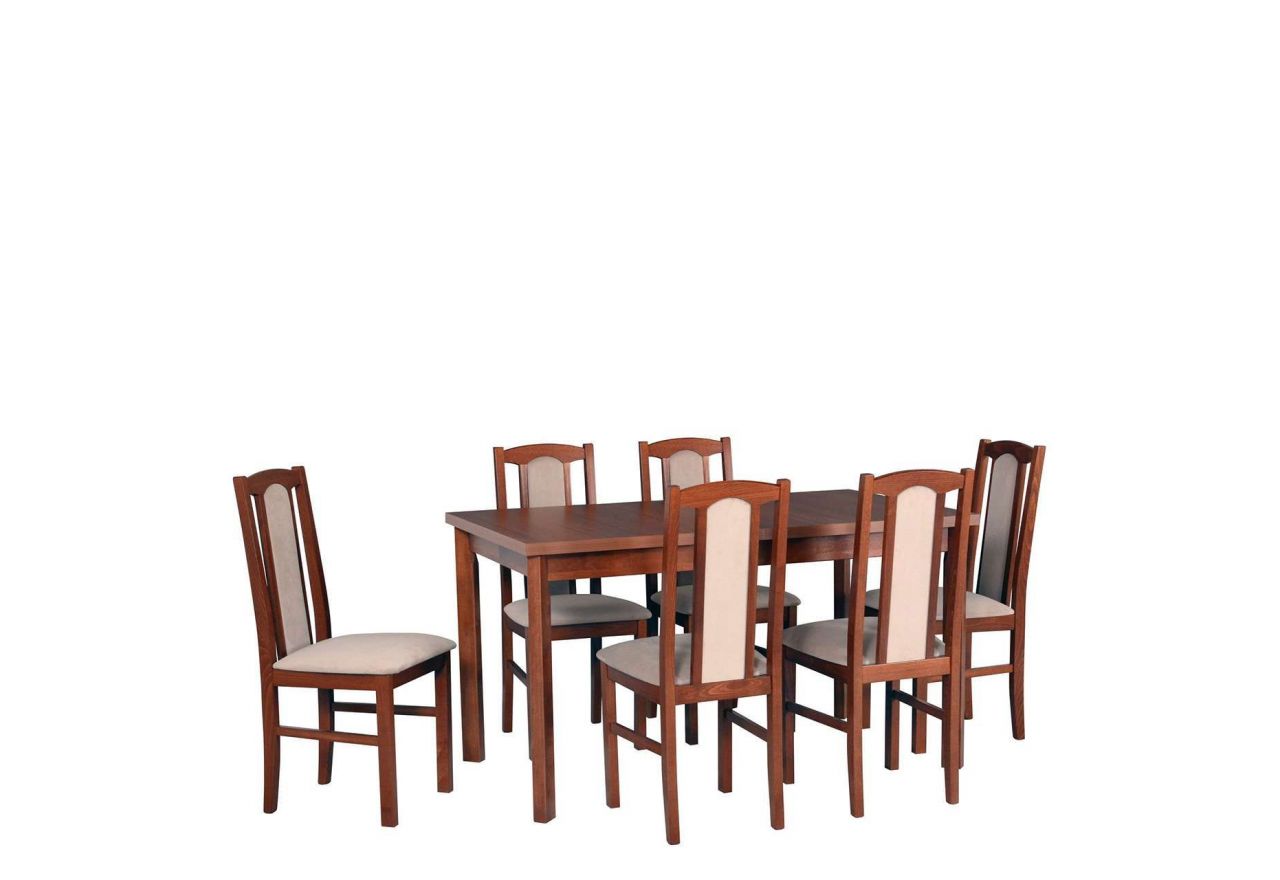 Modny zestaw mebli do salonu i jadalni, stół i krzesła tapicerowane - stół MODUS 1 P + krzesła ANAT 7