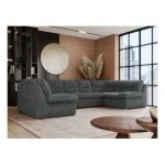 Narożnik COMODO U - uniwersalny - szary, sztruks