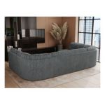 Narożnik COMODO U - uniwersalny - szary, sztruks