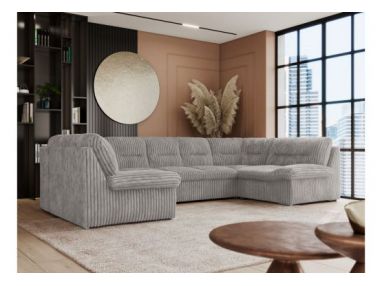 Narożnik COMODO U - uniwersalny - jasnoszary, sztruks