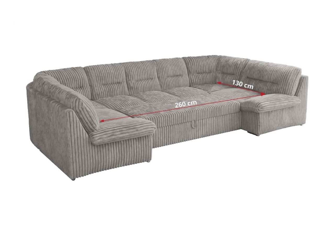 Narożnik COMODO U - uniwersalny - jasnoszary, sztruks