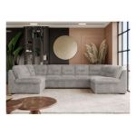 Narożnik COMODO U - uniwersalny - jasnoszary, sztruks