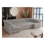 Narożnik COMODO U - uniwersalny - jasnoszary, sztruks