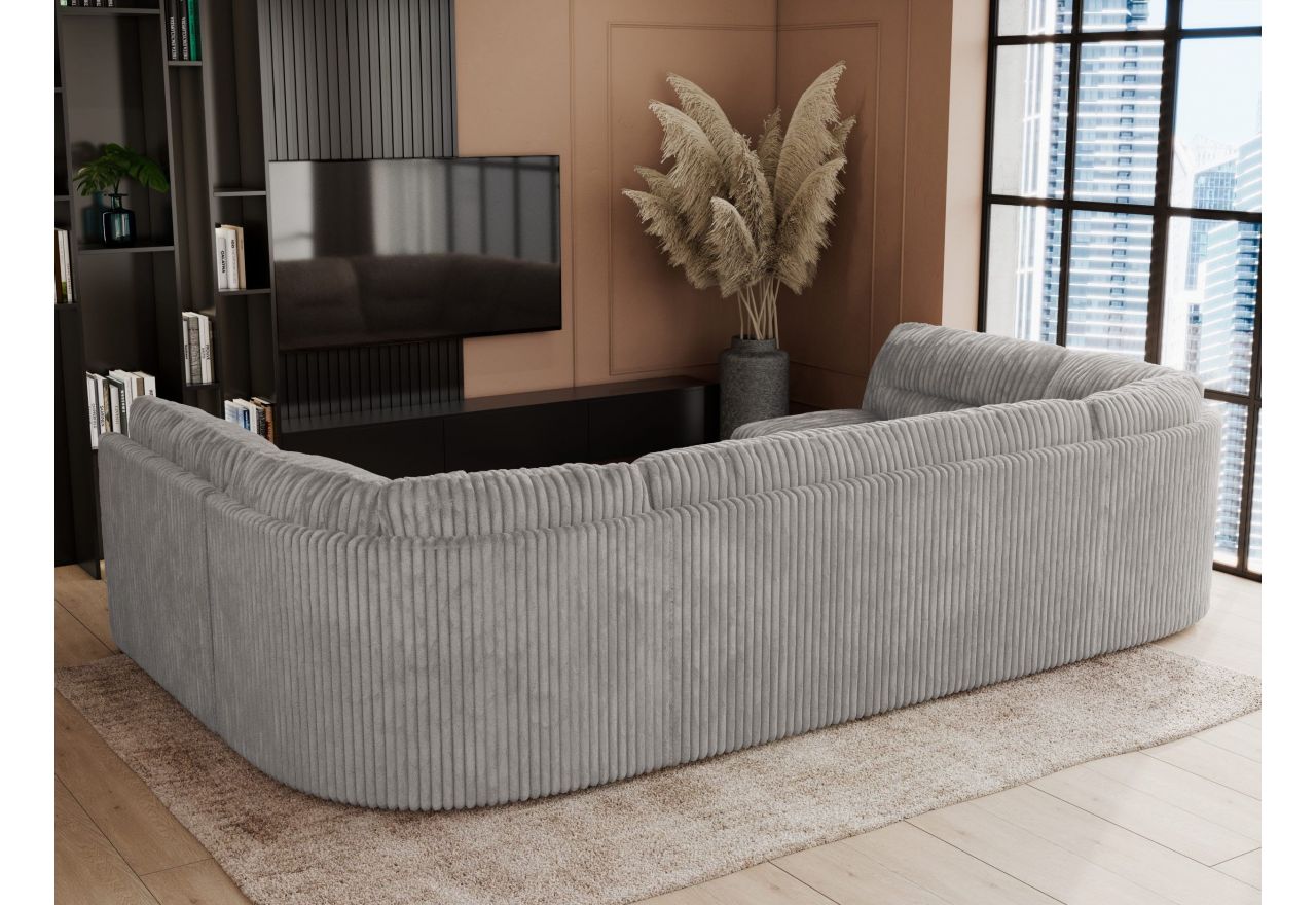 Narożnik COMODO U - uniwersalny - jasnoszary, sztruks